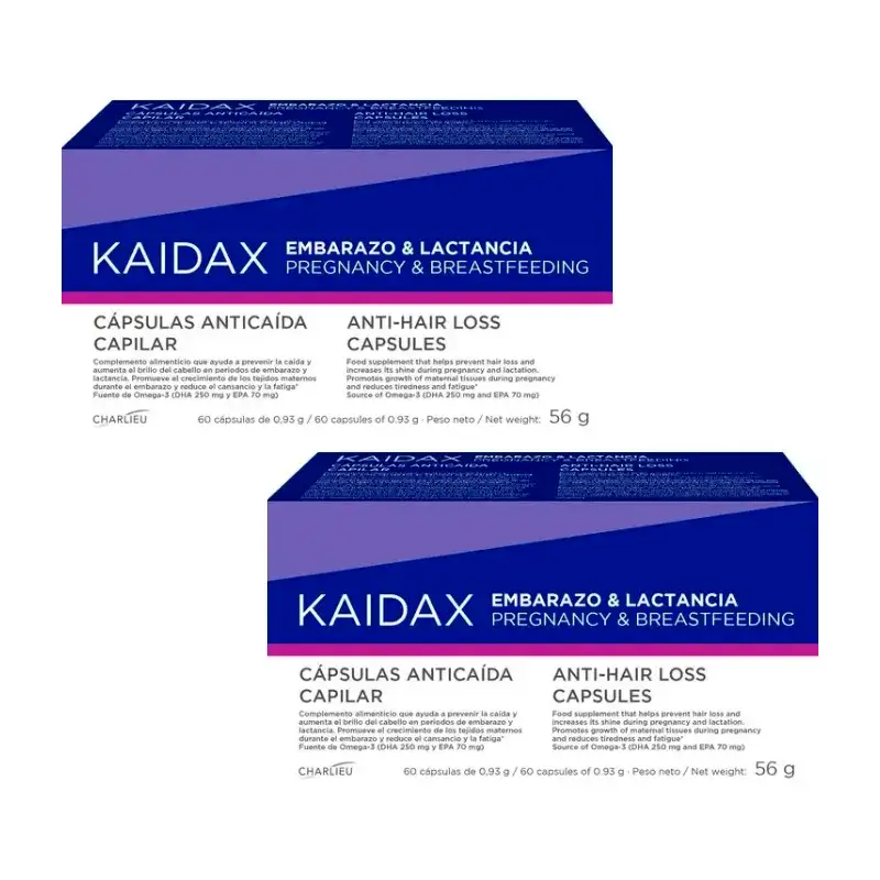 Kaidax Gravidez e Aleitamento, Embalagem 2 x 60 cápsulas