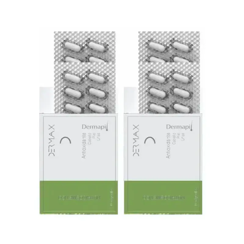 Dermax Dermapil Cabelo, Pele e Unhas, Embalagem 2 x 30 cápsulas
