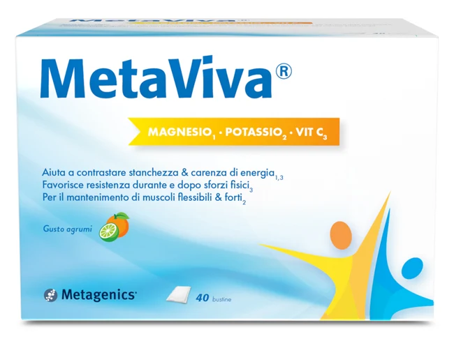 Metaviva magnesio/potassio/vitamina c 40 bustine