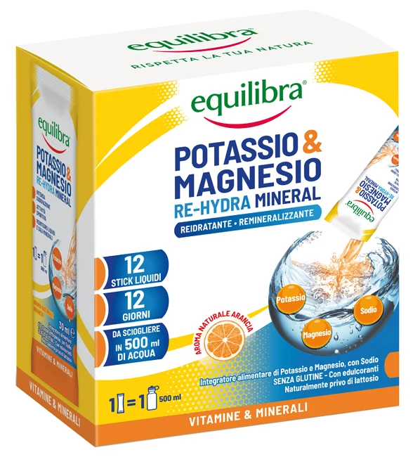 Potassio & magnesio re hydra mineral 12 stick