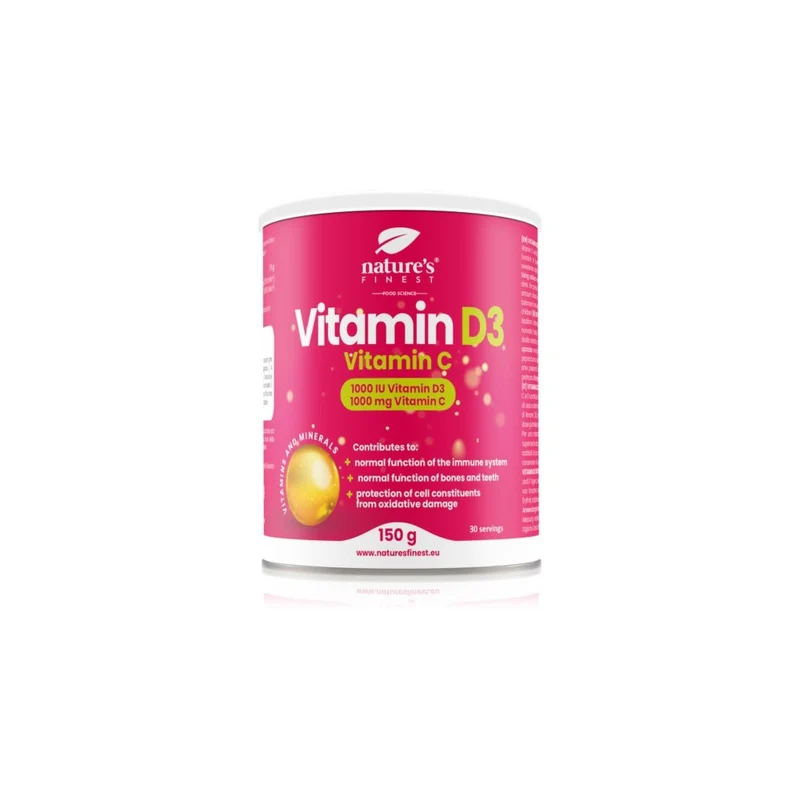 Natures Finest Vitamin D3 & Vitamin C Polvere 150 g — Integratore