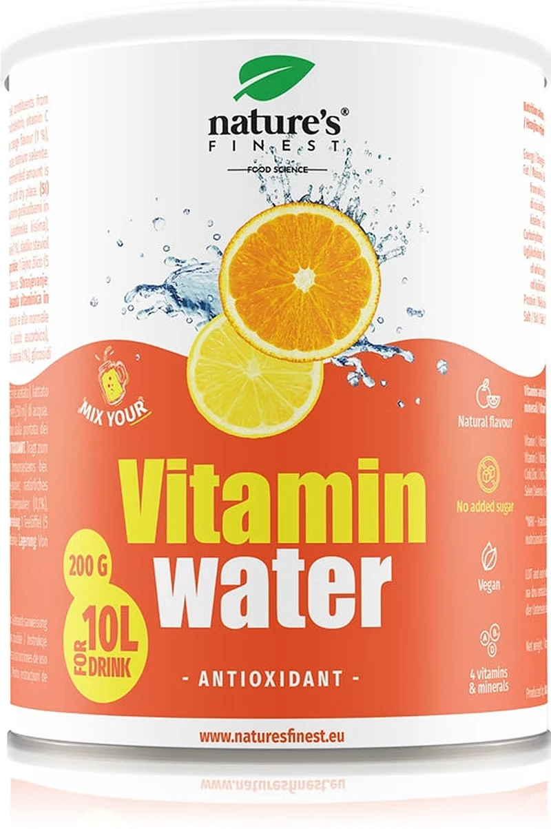 Natures Finest Vitamin Water Antioxidant Orange & Lemon 200 g — Integratore in Polvere