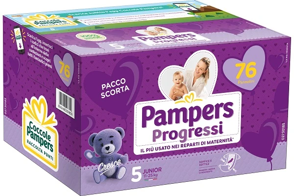 Pannolini quadripack pampers progressi junior 76 pezzi