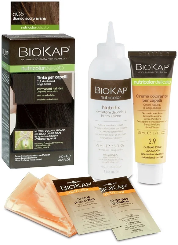 Bios line biokap nutricolor delicato rapid tinta 6,06 biondo scuro avana 135 ml
