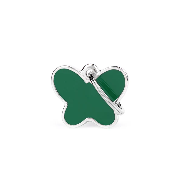 Butterfly green medaglietta per collare