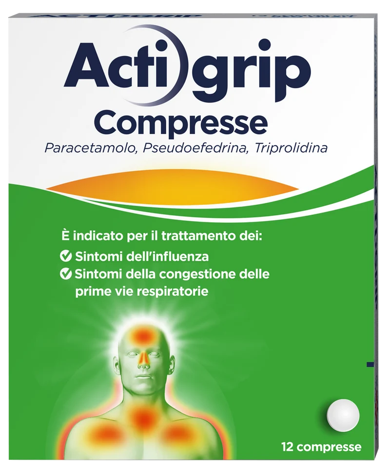 Actigrip 12 Compresse 2,5+60+500mg
