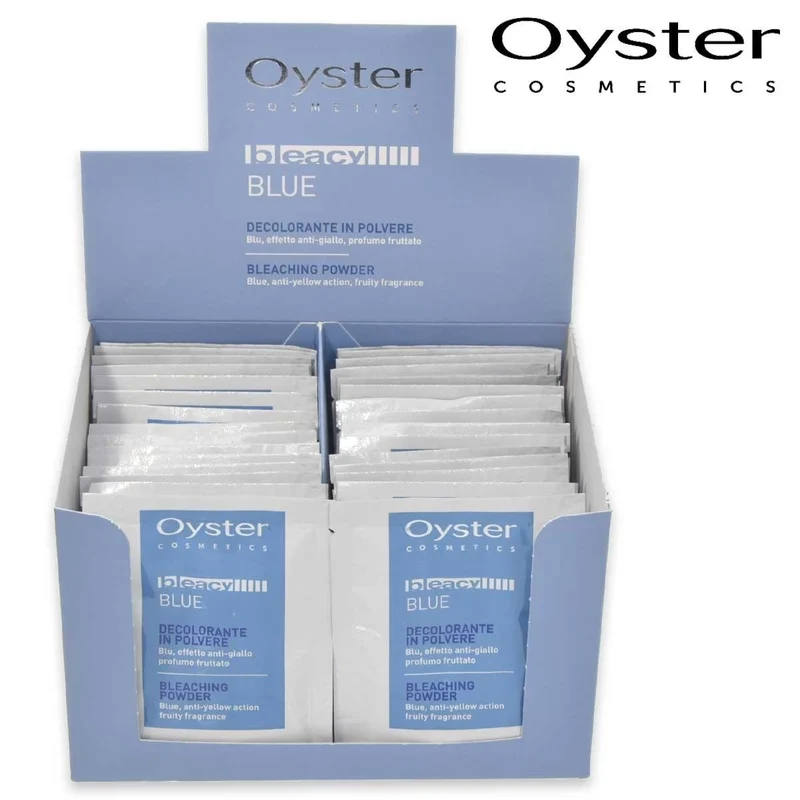 Oyster Bleacy Blu Decolorante Polvere Antigiallo 30 Bustine 25 gr — Decolorante per capelli