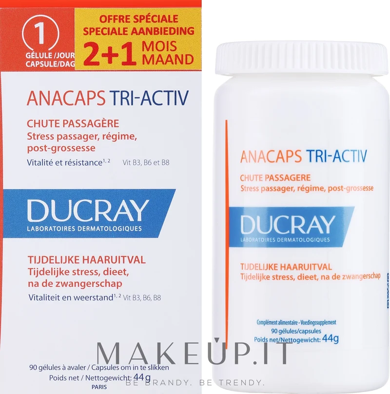 Ducray Anacaps Tri-Activ Integratore Capelli Unghie 90 Capsule — Integratore