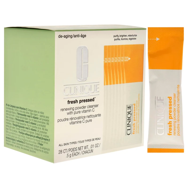 Clinique Fresh Pressed Polvere Detergente ed Esfoliante Viso con Vitamina C 28 x 0,5 g — Esfoliante Viso