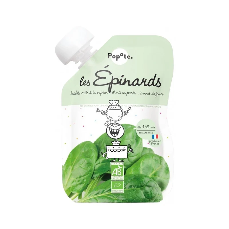 Popote Spinaci Bio 6 Mesi 120g — Alimento per l'infanzia
