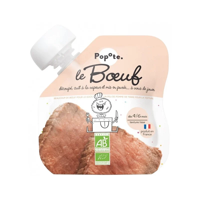 Popote Manzo Bio 4/6 Mesi 60g — Alimento per l'infanzia