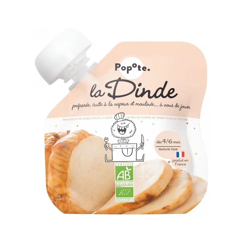 Popote Tacchino Bio 4/6 Mesi 60g — Alimento per l'infanzia