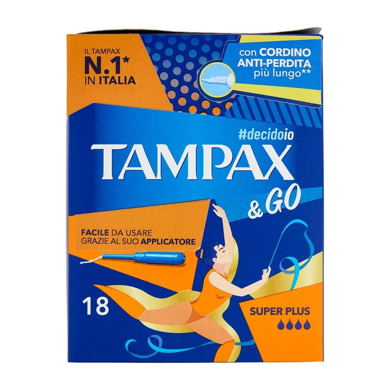 Tampax Tampax & Go Super Plus 18 pezzi — Assorbenti Interni