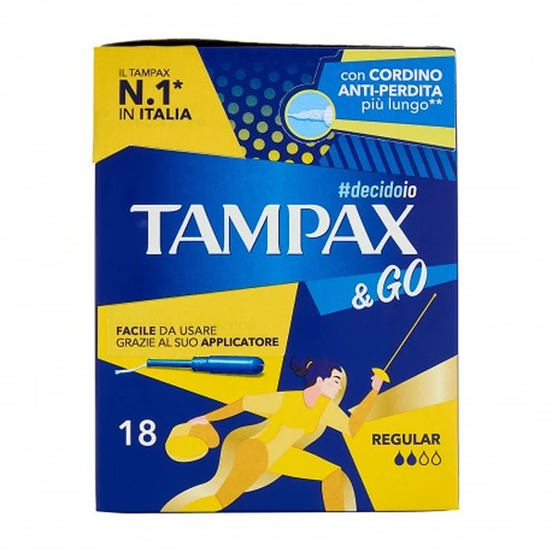 Tampax & Go Regular 18 pezzi — Assorbente interno