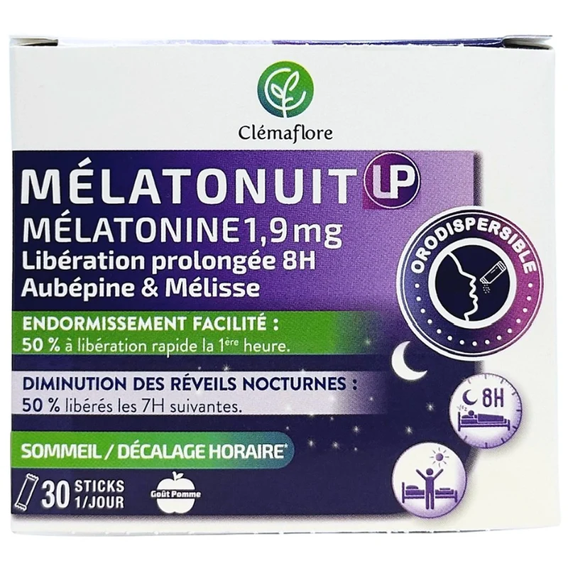 Adp Laboratoire Clémaflore Melatonuit LP 1,9mg Gusto Mela 30 stick — Integratore