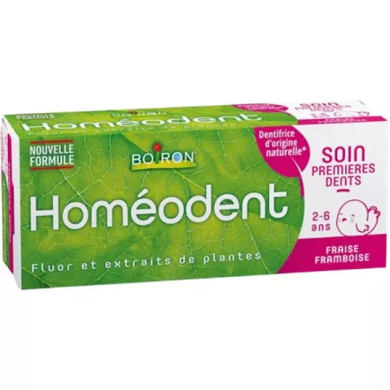 Boiron Homéodent Cura dei Primi Denti 2-6 Anni Fragola Lampone 2x50ml — Dentifricio per bambini