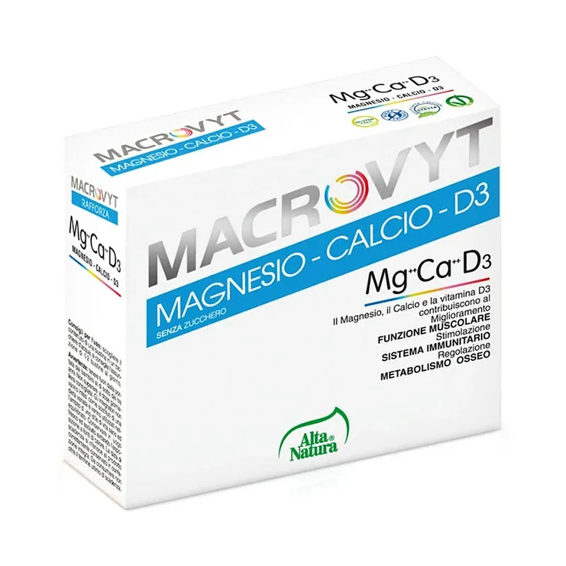 Alta Natura Macrovyt Magnesio Calcio D3 18 Bustine — Integratore alimentare