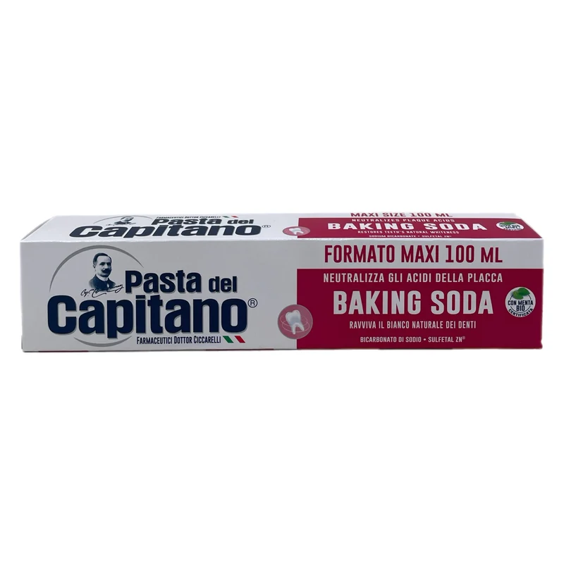 Pasta Del Capitano Dentifricio Baking Soda Ravviva Bianco Denti Neutralizza Acidi Placca Menta 100 ml