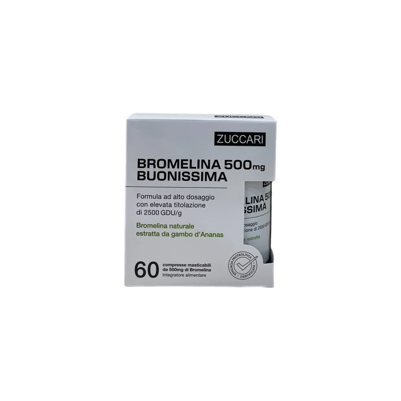 Zuccari Bromelina 500mg Buonissima Integratore Anti Gonfiore Drenaggio 60 Compresse Masticabili