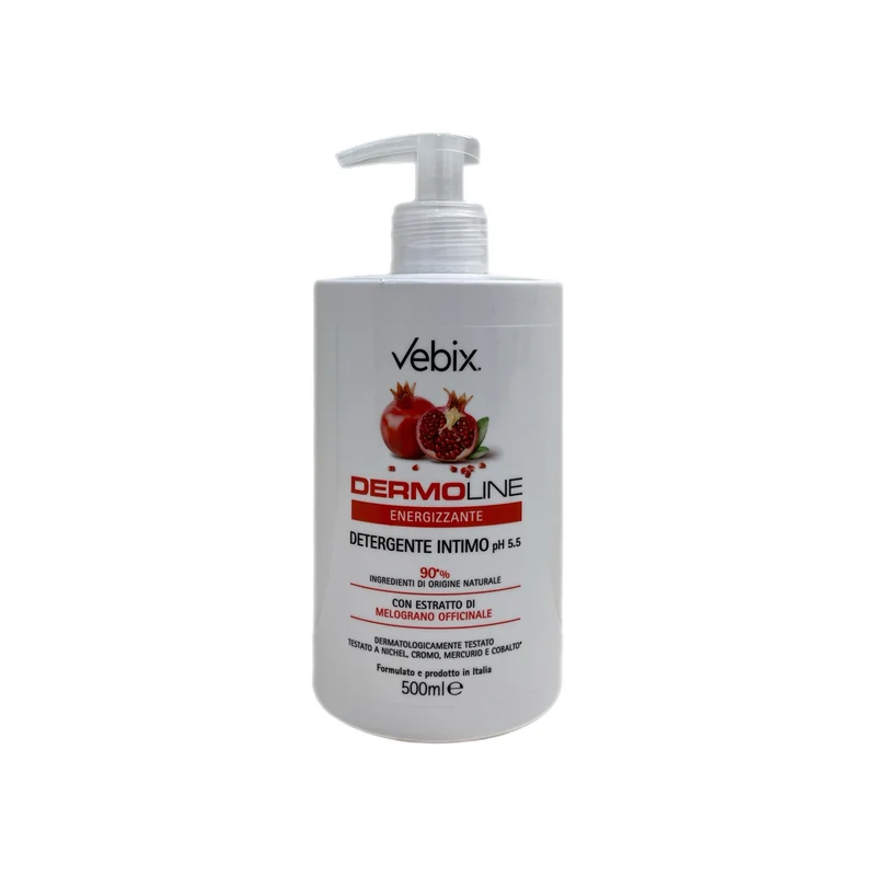 Vebix Dermoline Detergente Intimo pH 5.5 Energizzante Melograno Idratante Lenitivo 500 ml