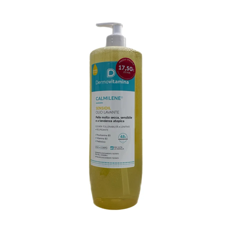 Dermovitamina Calmilene Sensioil Olio Lavante Pelle Secca Sensibile Atopica Viso Corpo Tutta Famiglia 48H Idratazione 1 Litro