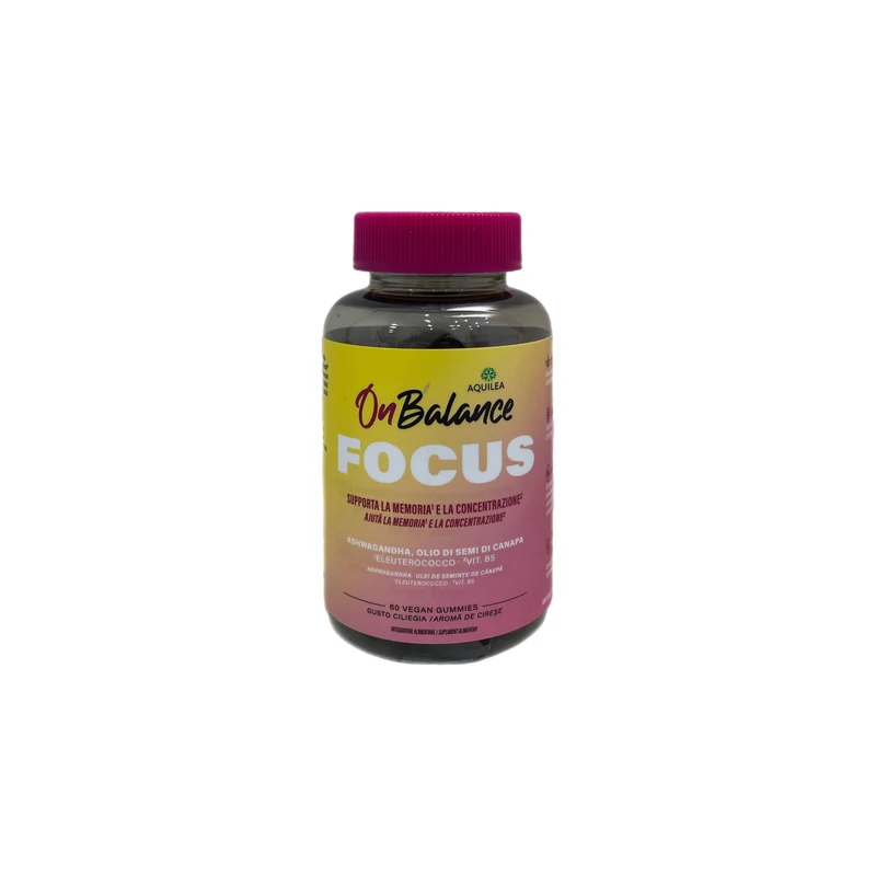 Aquilea Focus On Balance Integratore Alimentare Memoria Concertazione Stanchezza Ciliegia 60 Gommose Vegane