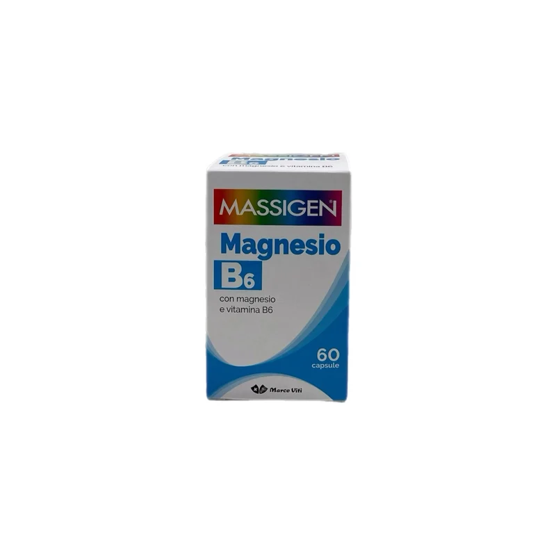 Massigen Magnesio B6 Integratore Alimentare Stanchezza Sistema Nervoso Ossa Fatica No Glutine Lattosio 60 Compresse