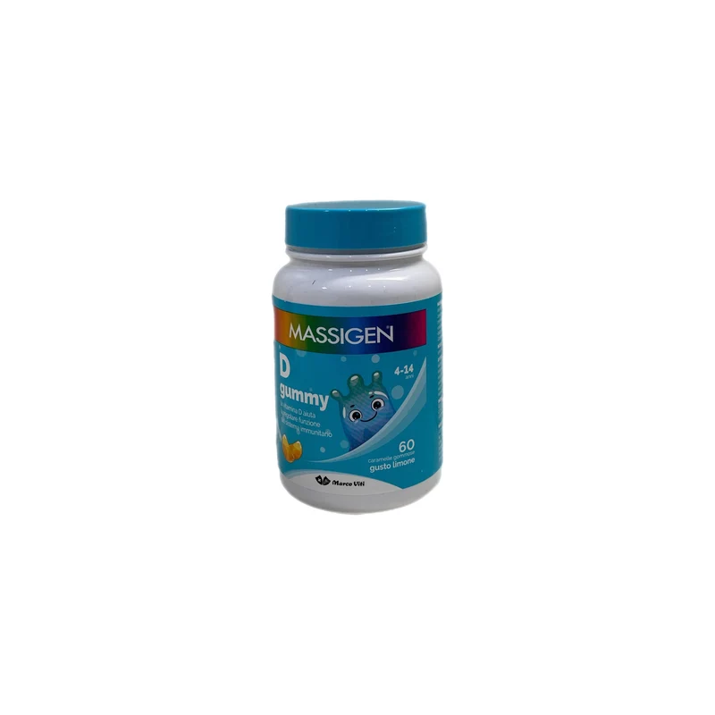 Massigen D Gummy Omaggio Carioca Colori Sistema Immunitario Ossa Denti Limone No Glutine Lattosio 60 Gommose
