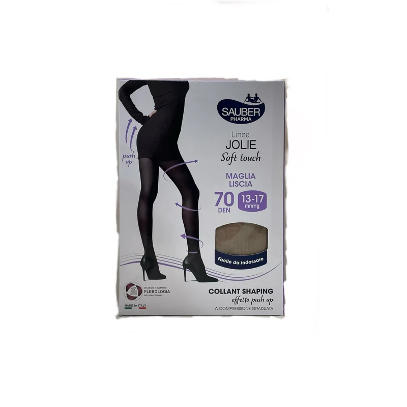 Sauber Pharma Jolie Soft Touch Collant Shaping Medio Effetto Push Up Massaggio Tonificante 70 Den