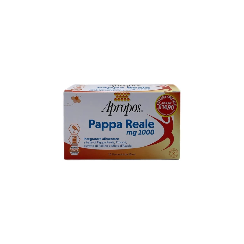 Apropos Pappa Reale 1000 Mg Integratore Energia Appetito Sistema Immunitario Stanchezza Affaticamento No Glutine Lattosio 10 Flaconcini