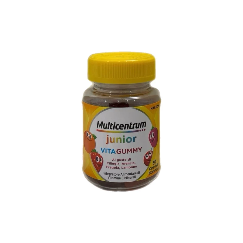 Multicentrum VitaGummy Junior Integratore Alimentare Vitamine Minerali Ciliegia Lampone Fragola Lampone 30 Gommose 54g
