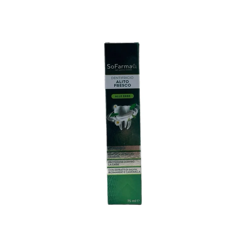SoFarma Dentifricio Erbe Alito Fresco Rinforza Denti Protezione Carie 75 ml