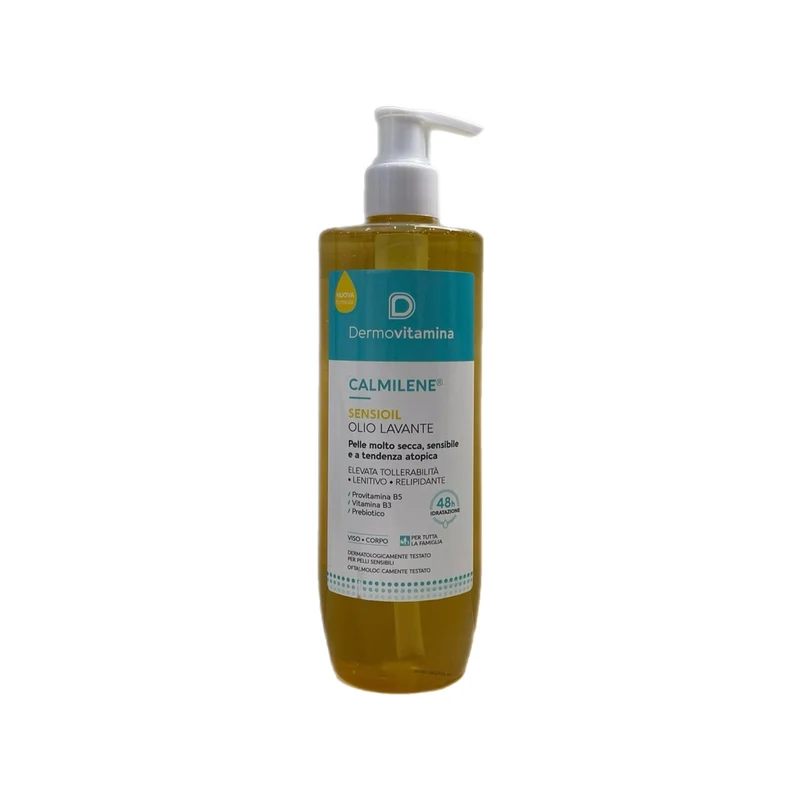 Dermovitamina Calmilene Sensioil Olio Lavante Pelle Secca Sensibile Atopica Viso Corpo Tutta Famiglia 48H Idratazione 400 ml