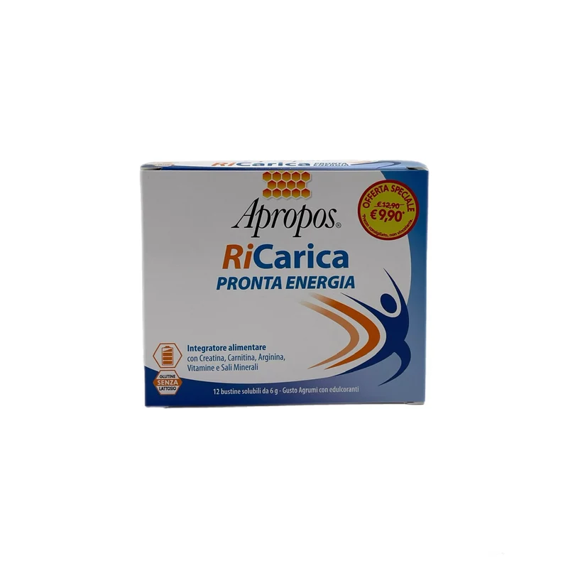 Apropos Ricarica Integratore Alimentare Stanchezza Energia Sistema Immunitario Magnesio Potassio Creatina No Glutine Lattosio 12 Bustine