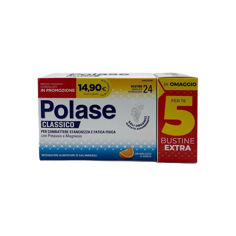 Polase Classico Integratore Alimentare Stanchezza Omaggio 5 Bustine Fatica Fisica Potassio Magnesio Arancia 24 Bustine Haleon