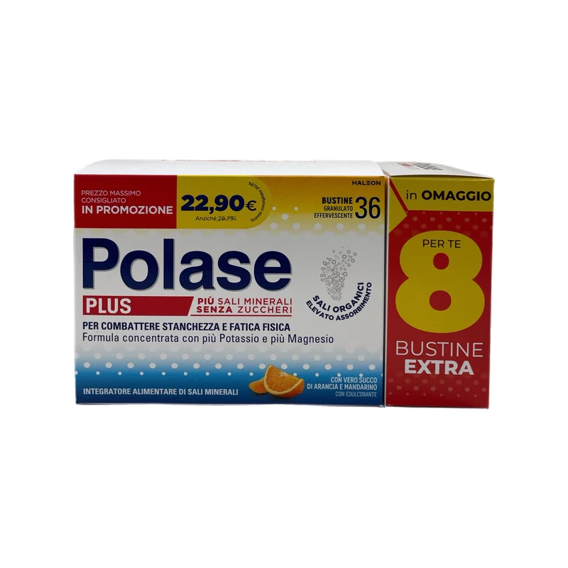 Polase Plus Integratore Alimentare Stanchezza Omaggio 8 Bustine Fatica Fisica Potassio Magnesio Arancia Mandarino No Zuccheri 36 Bustine Haleon