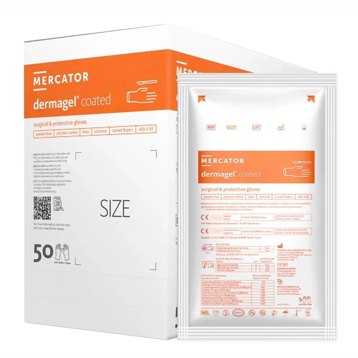 Guanti Chirurgici Sterili Dermagel Coated - senza polvere AQL 0,65 - Conf.50 paia