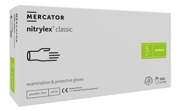 Guanti in nitrile bianchi - senza polvere - Nytrilex Classic - conf.100 pz.