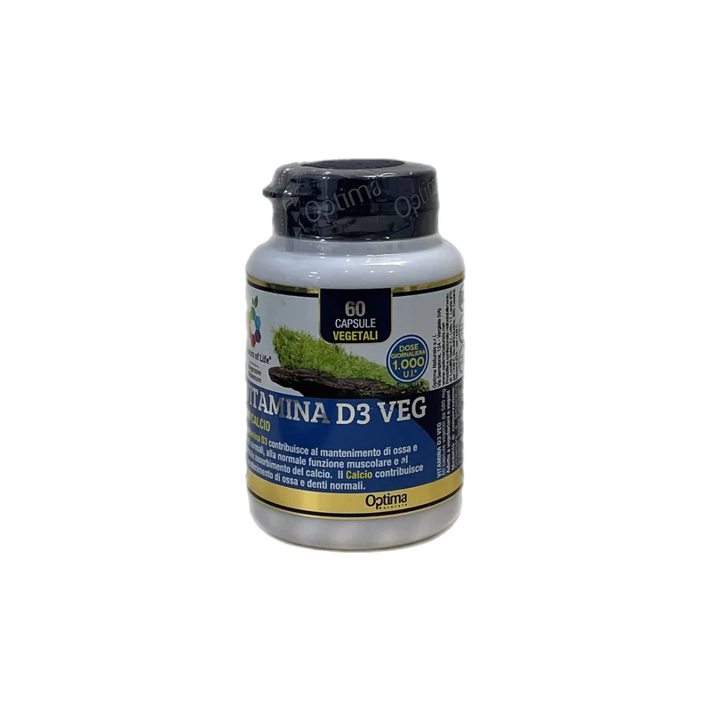Optima Colors Of Life Integratore Vitamina D3 Veg Calcio Ossa Denti Funzione Muscolare Assorbimento Calcio No Glutine 60 Compresse