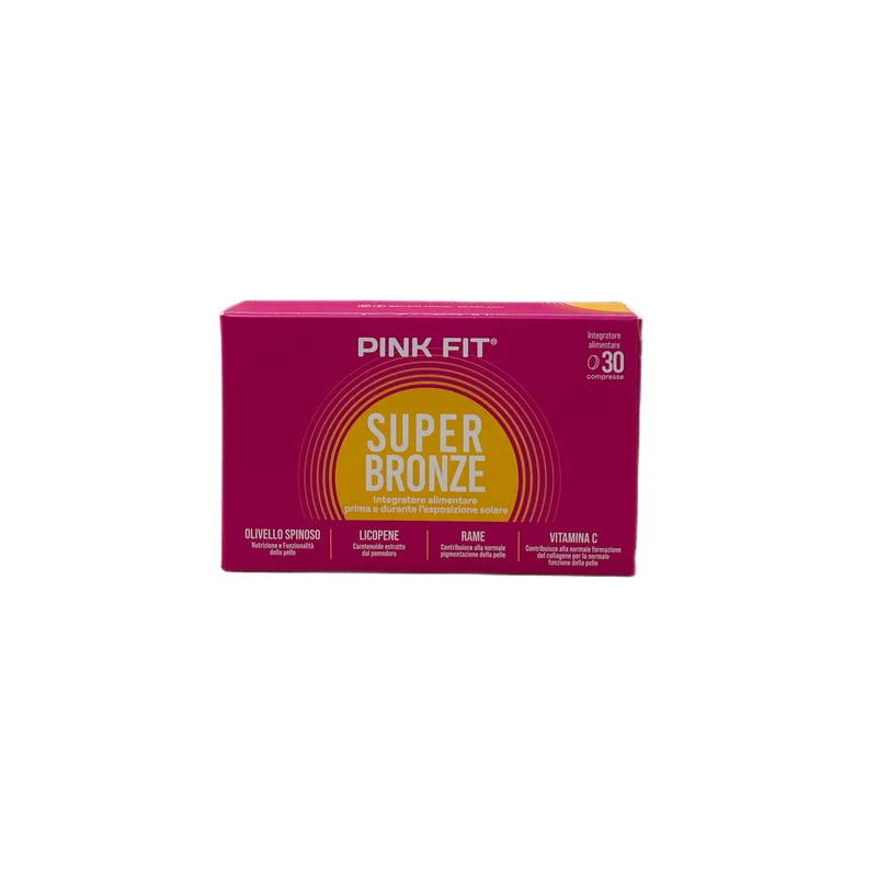 Pink Fit Sun Super Bronze Integratore Pelle Prima Durante Omaggio Maschera Capelli Pochette Esposizione Solare Abbronzatura Intensa Duratura Naturale Pigmentazione 30 Compresse