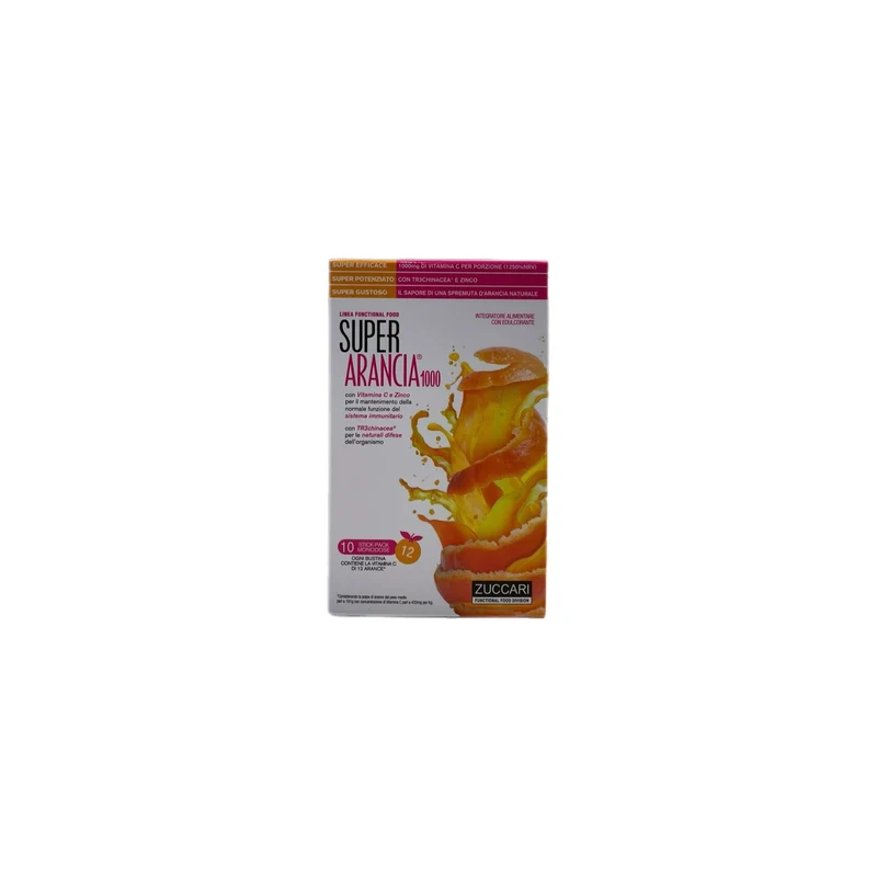 Zuccari Integratore Alimentare Super Arancia 1000 Vitamina C Zinco 12 Arance Ogni Bustina 10 Bustine No Glutine
