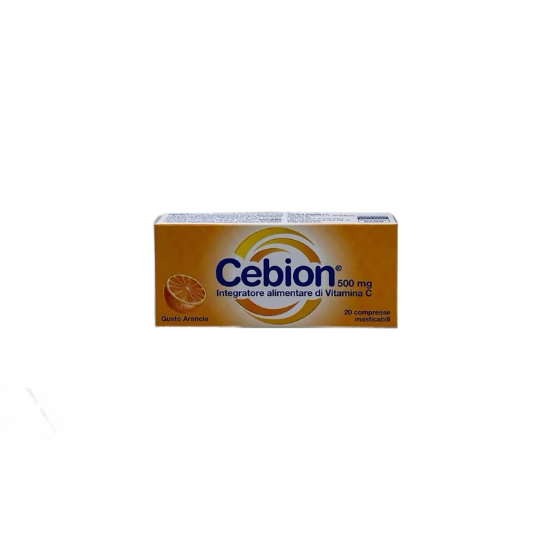 Cebion Integratore Alimentare Vitamina C Antiossidante Sistema Immunitario Arancia No Glutine 20 Compresse Masticabili 500mg