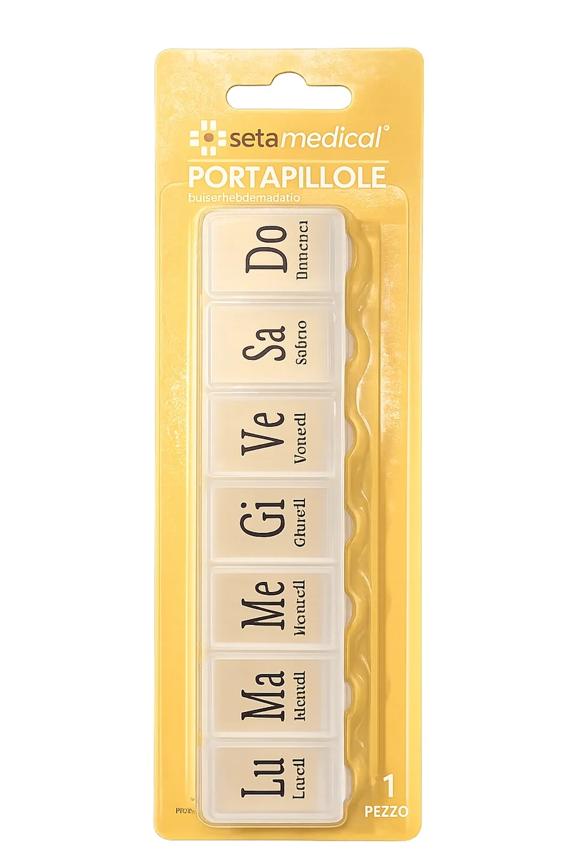 Setablu Portapillole settimanale bianco trasparente 7 compartimenti