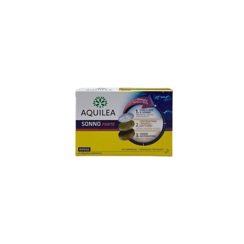 Aquilea Sonno Forte Integratore Alimentare Aiuta Sonno Risvegli Notturni Ristoratore Omaggio Tazza 30 Compresse Tristrato
