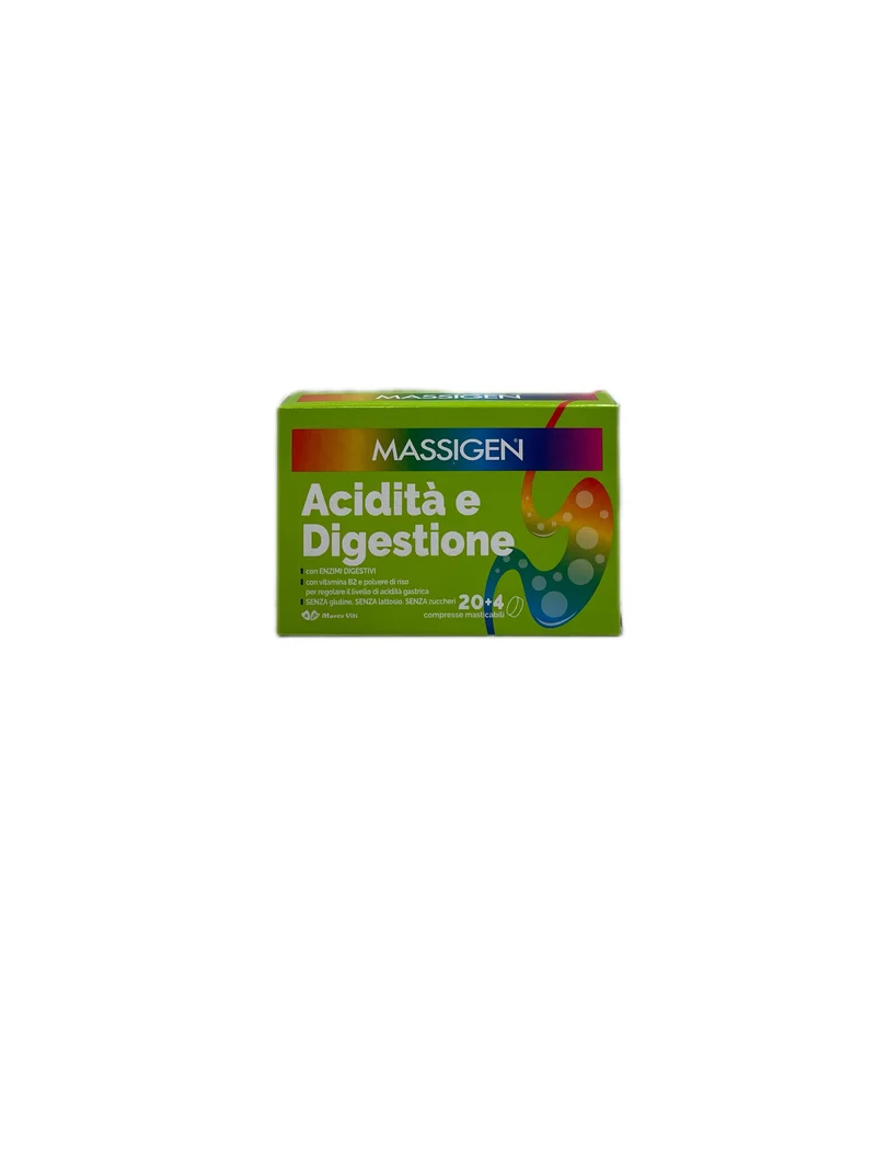 Massigen Acidità Digestione Integratore Alimentare No Glutine Lattosio Zucchero 24 Compresse Masticabili Marco Viti
