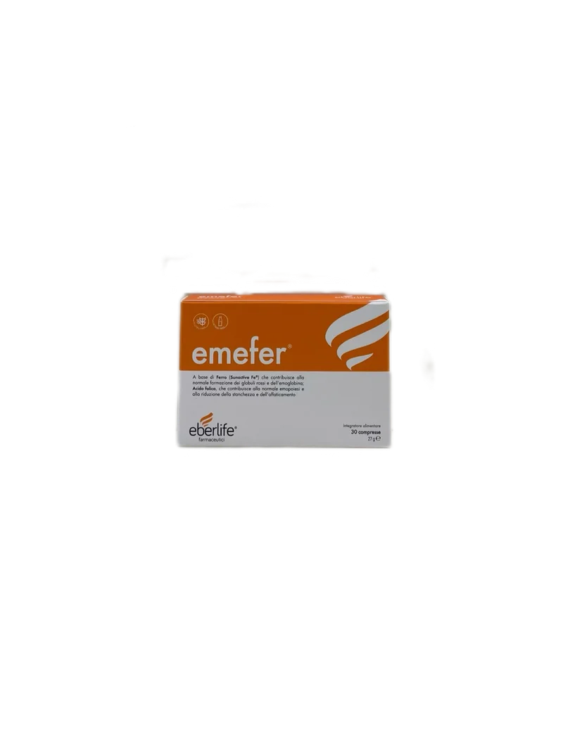 Eberlife Emefer Integratore Alimentare Ferro Riduzione Stanchezza Affaticamento 30 Compresse