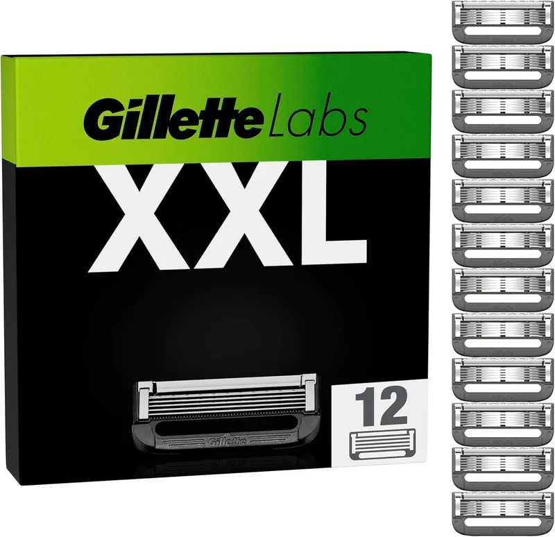 Gillette Labs Lamette Di Ricambio Per Rasoio Barba Manuale Confezione da 12