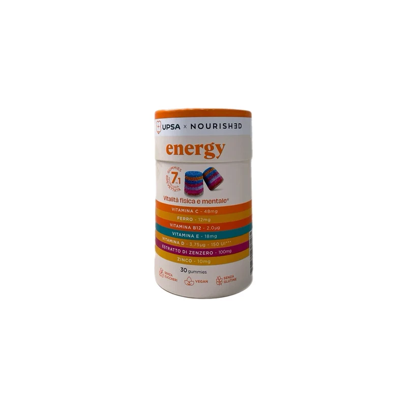 Energy Integratore Alimentare Vitamine Minerali 7 in 1 Frutta 30 Gommose Grfarma Upsa Nourished