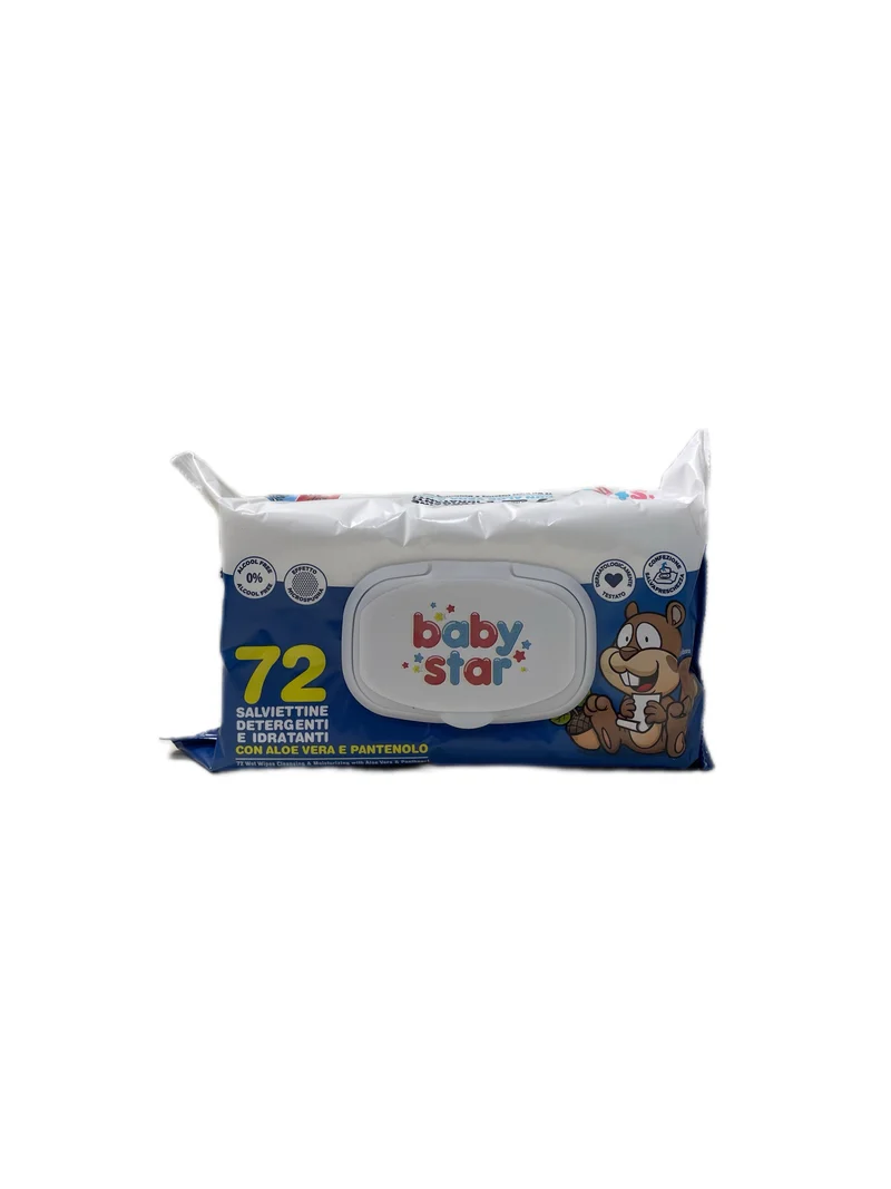 Salviette Detergenti Idratanti Aloe Vera No Alcool Confezione Salva Freschezza 72 Salviette Baby Star
