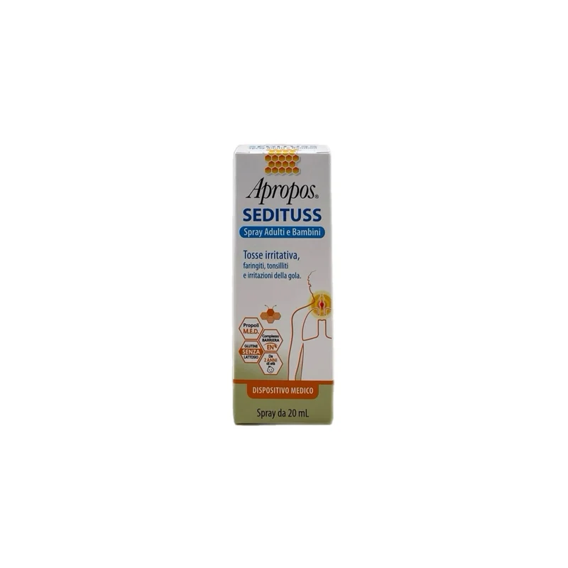 Apropos Sedituss Spray Adulti Bambini Tosse Irritata Faringiti Tonsilliti Irritazione Gola 20 ml
